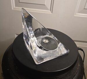 Vintage Nybro Art Glass Pyramid Candle Holder Tord Kjellstrom Sweden MCM